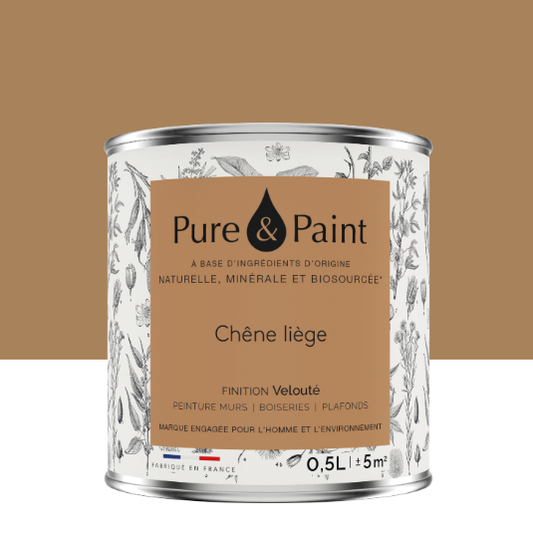 Peinture mur et plafond chêne liège velours PURE & PAINT , 0.5L