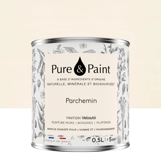 Peinture mur et plafond parchemin velours PURE & PAINT , 0.5L