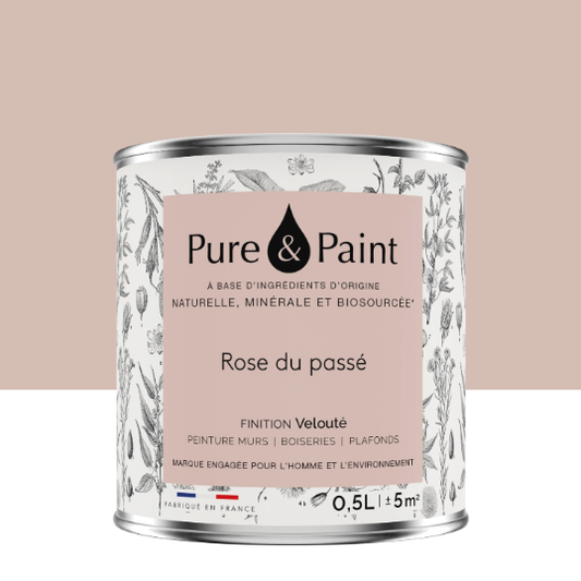 Peinture mur et plafond rose du passé velours PURE & PAINT , 0.5L