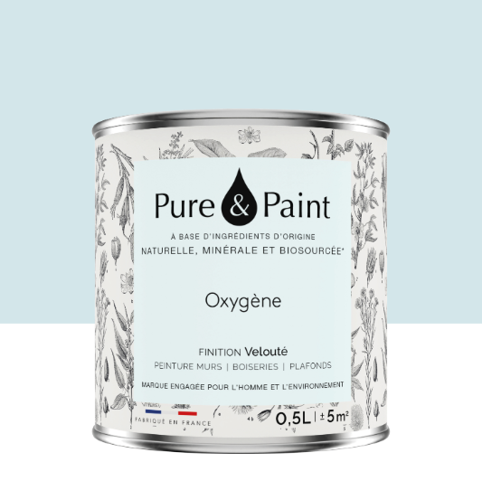 Peinture mur et plafond oxygène velours PURE & PAINT , 0.5L