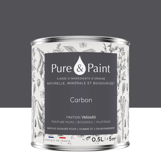 Peinture mur et plafond carbon velours PURE & PAINT , 0.5L