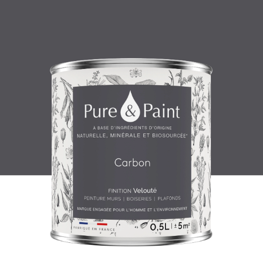 Peinture mur et plafond carbon velours PURE & PAINT , 0.5L