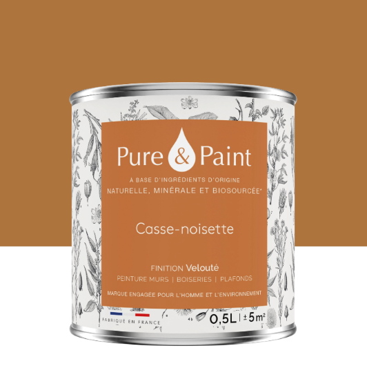 Peinture mur et plafond casse noisette velours PURE & PAINT , 0.5L