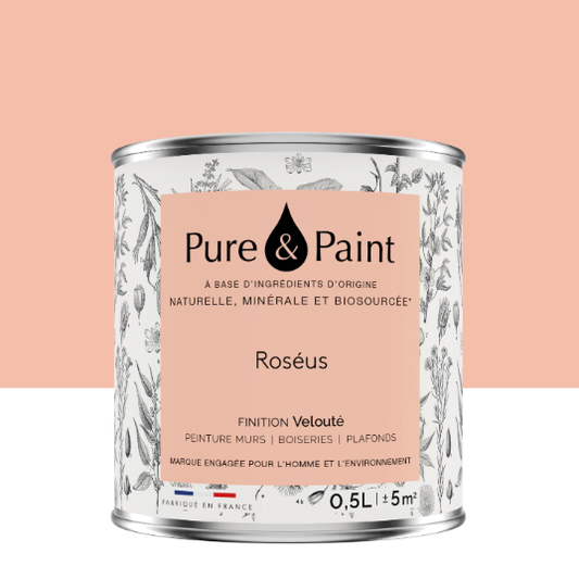 Peinture mur et plafond roséus velours PURE & PAINT , 0.5L