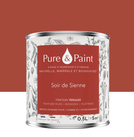 Peinture mur et plafond soir de sienne velours PURE & PAINT , 0.5L