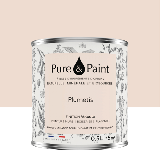 Peinture mur et plafond plumetis velours PURE & PAINT , 0.5L