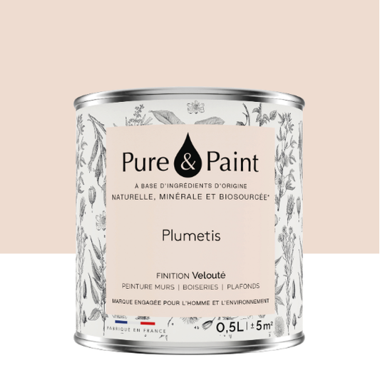 Peinture mur et plafond plumetis velours PURE & PAINT , 0.5L