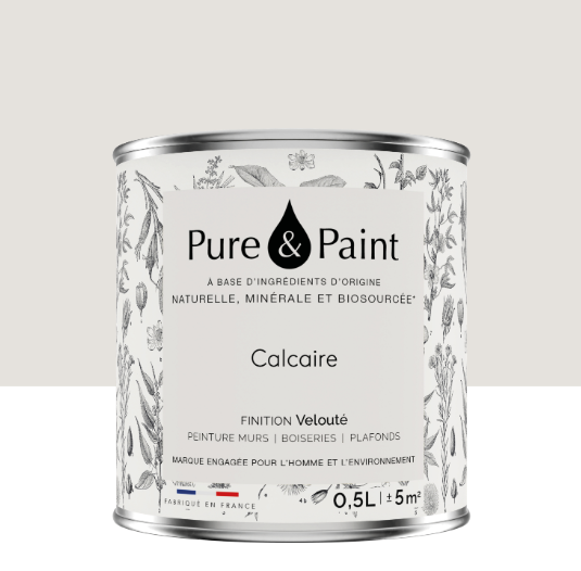 Peinture mur et plafond calcaire velours PURE & PAINT , 0.5L