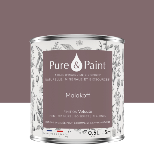 Peinture mur et plafond malakoff velours PURE & PAINT , 0.5L