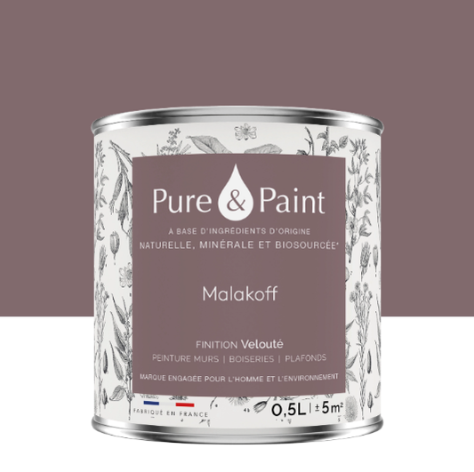Peinture mur et plafond malakoff velours PURE & PAINT , 0.5L