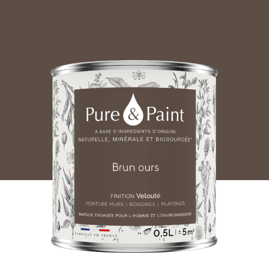 Peinture mur et plafond brun ours velours PURE & PAINT , 0.5L