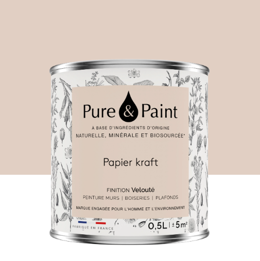 Peinture mur et plafond papier kraft velours PURE & PAINT , 0.5L