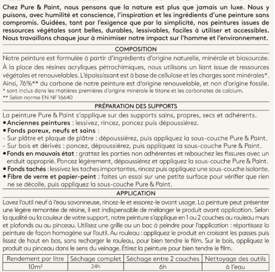 Peinture mur et plafond papier kraft velours PURE & PAINT , 0.5L