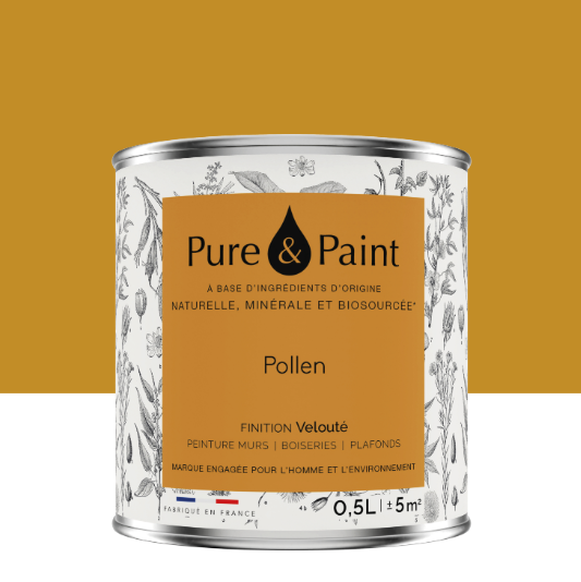 Peinture mur et plafond pollen velours PURE & PAINT , 0.5L