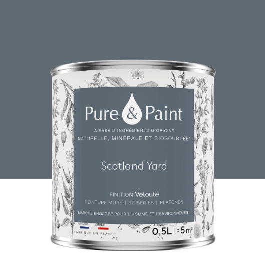 Peinture mur et plafond scotland yard velours PURE & PAINT , 0.5L