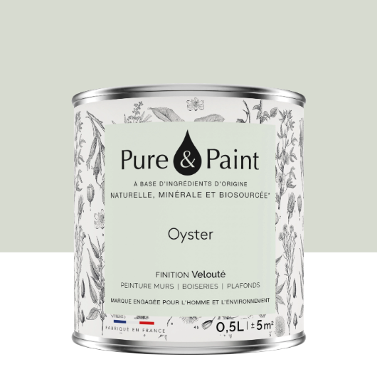 Peinture mur et plafond oyster velours PURE & PAINT , 0.5L