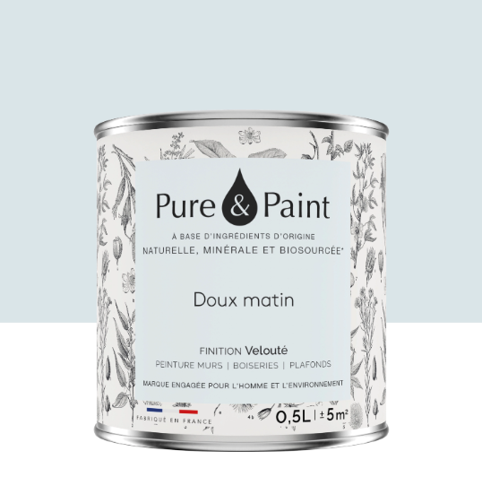 Peinture mur et plafond doux matin velours PURE & PAINT , 0.5L