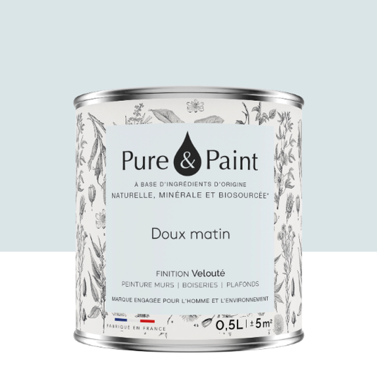 Peinture mur et plafond doux matin velours PURE & PAINT , 0.5L