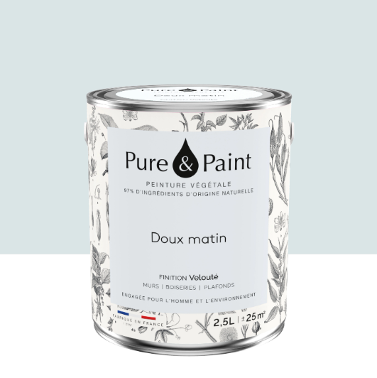 Peinture mur et plafond doux matin velours PURE & PAINT , 2.5L