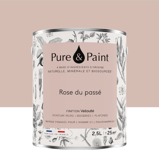 Peinture mur et plafond rose du passé velours PURE & PAINT , 2.5L