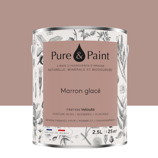 Peinture mur et plafond marron glacé velours PURE & PAINT , 2.5L