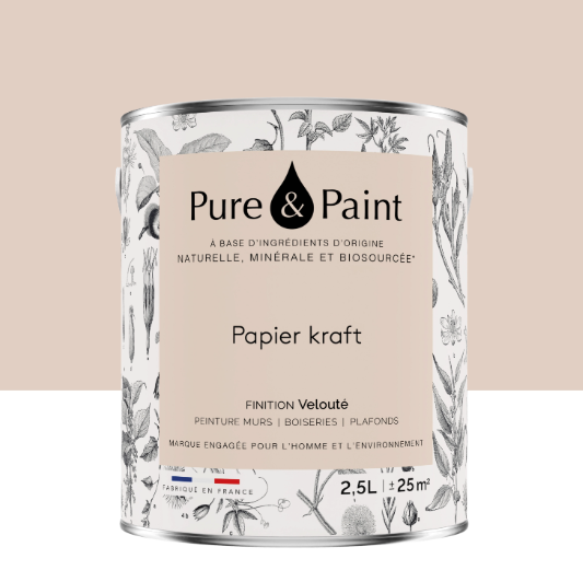 Peinture mur et plafond papier kraft velours PURE & PAINT , 2.5L