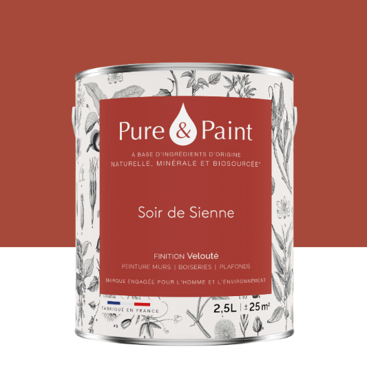 Peinture mur et plafond soir de sienne velours PURE & PAINT , 2.5L