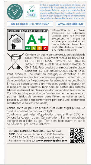Peinture mur et plafond rhubarbe velours PURE & PAINT , 2.5L