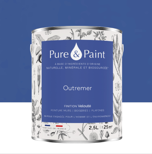 Peinture mur et plafond outremer velours PURE & PAINT , 2.5L