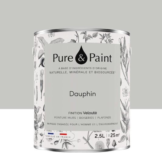 Peinture mur et plafond dauphin velours PURE & PAINT , 2.5L