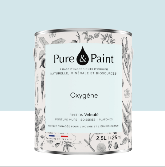 Peinture mur et plafond oxygène velours PURE & PAINT , 2.5L