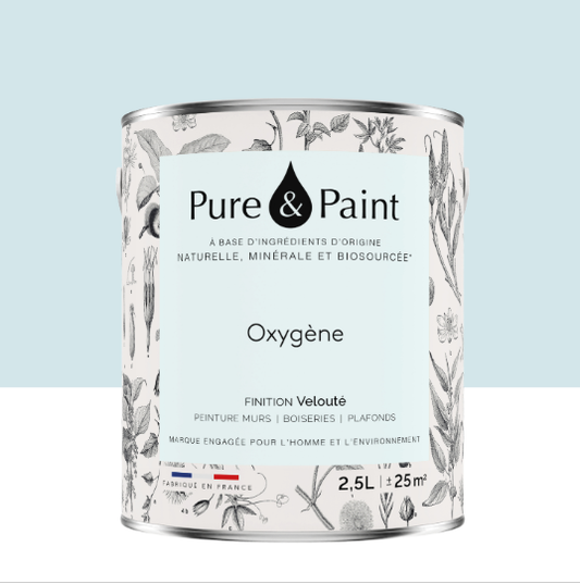 Peinture mur et plafond oxygène velours PURE & PAINT , 2.5L