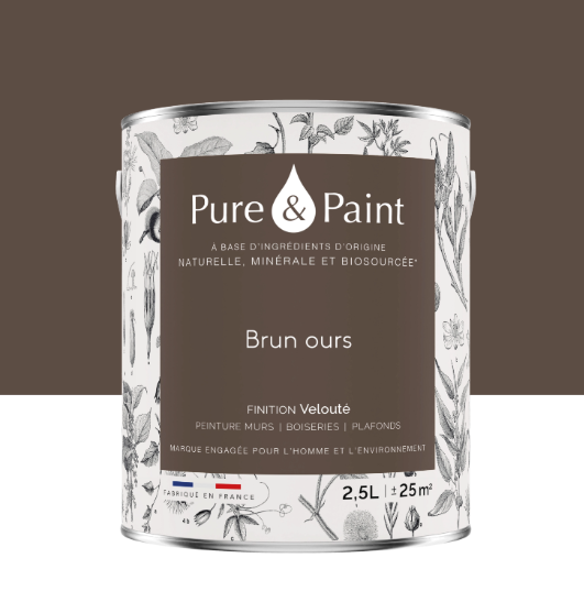 Peinture mur et plafond brun ours velours PURE & PAINT , 2.5L