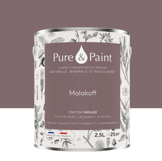 Peinture mur et plafond malakoff velours PURE & PAINT , 2.5L