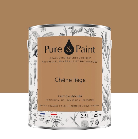Peinture mur et plafond chêne liège velours PURE & PAINT , 2.5L