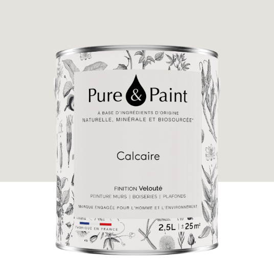 Peinture mur et plafond calcaire velours PURE & PAINT , 2.5L