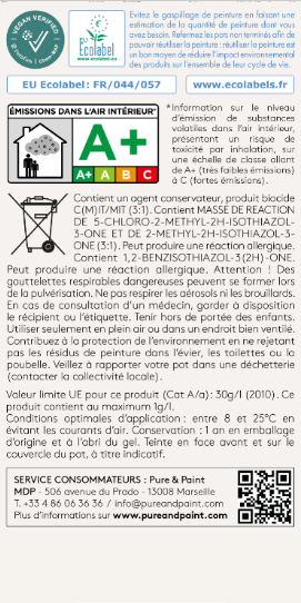 Peinture mur et plafond victorine velours PURE & PAINT , 2.5L