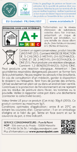 Peinture mur et plafond vison velours PURE & PAINT , 2.5L