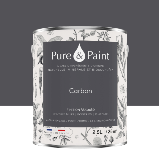 Peinture mur et plafond carbon velours PURE & PAINT , 2.5L