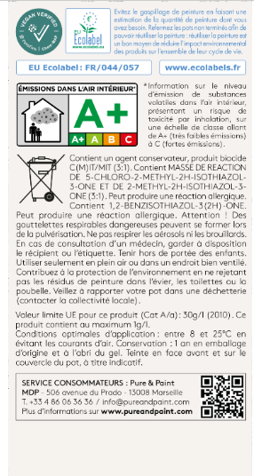 Peinture mur et plafond yucatan velours PURE & PAINT , 2.5L