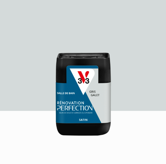 Peinture mur, carrelage gris galet satin V33 Rénovation cuisine et bain 75ml