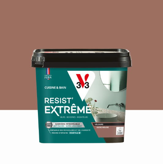 Peinture mur ocre rouge velours V33 Resist extrême cuisine et bain 0.75L