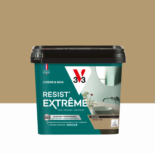 Peinture mur beige cuir velours V33 Resist extrême cuisine et bain 0.75L