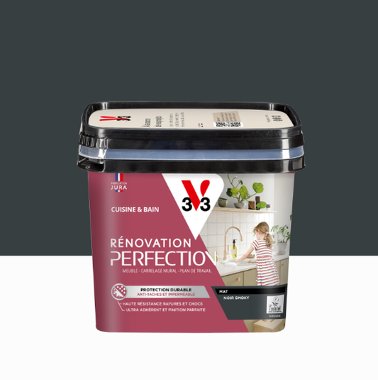 Peinture meuble noir smoky mat V33 Rénovation cuisine et bain 0.75L