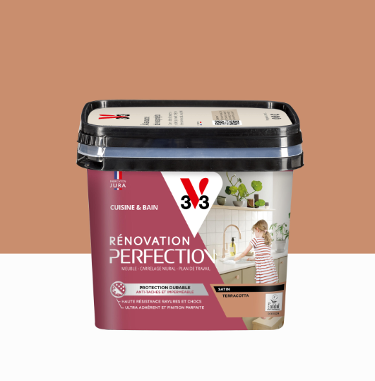 Peinture meuble terracotta satin V33 Rénovation cuisine et bain 0.75l