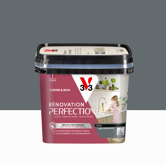 Peinture meuble anthracite satin V33 Rénovation cuisine et bain 0.75l