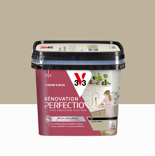 Peinture meuble café crème mat V33 Rénovation cuisine et bain 0.75l