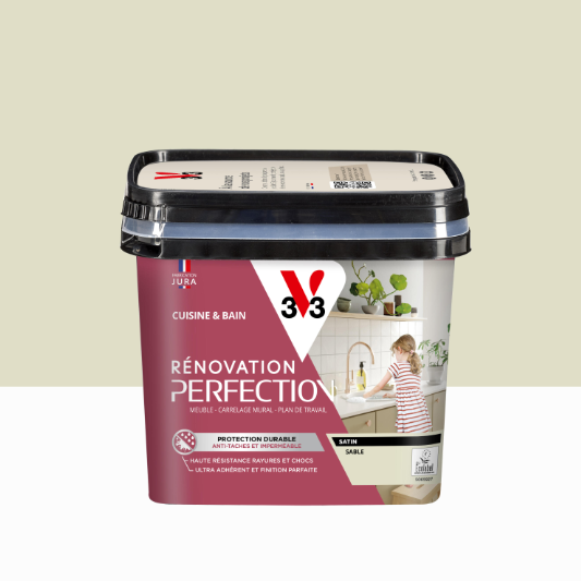Peinture meuble sable satin V33 Rénovation cuisine et bain 0.75l