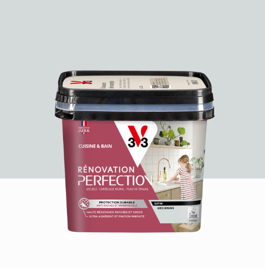 Peinture meuble gris brume satin V33 Rénovation cuisine et bain 0.75L