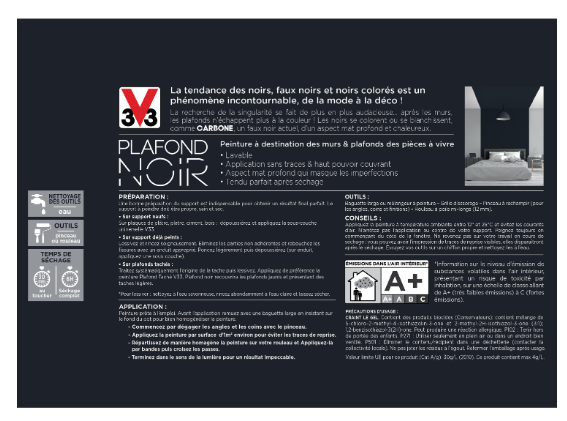 Peinture plafond carbone mat V33 2.5L